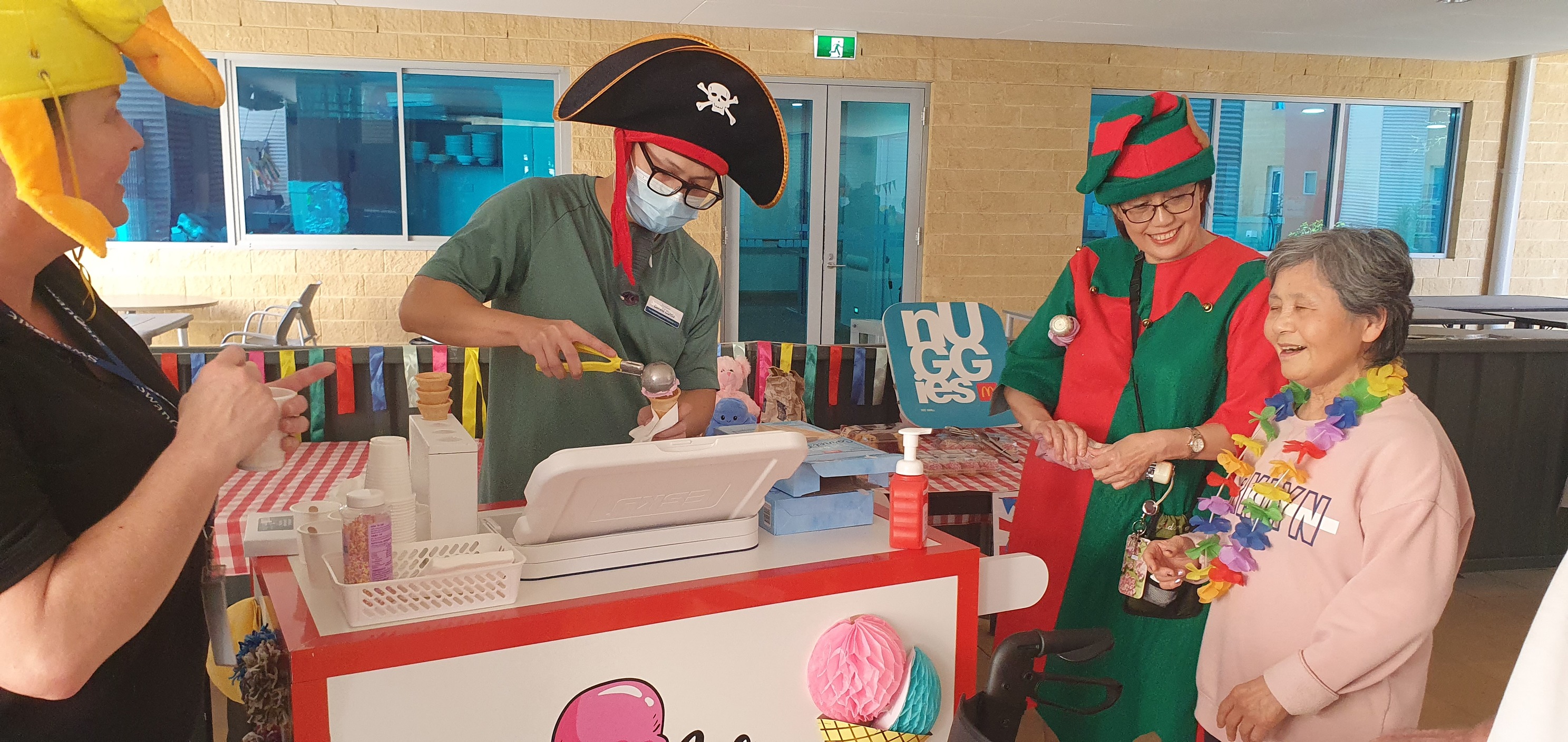 Residents enjoying ice cream 